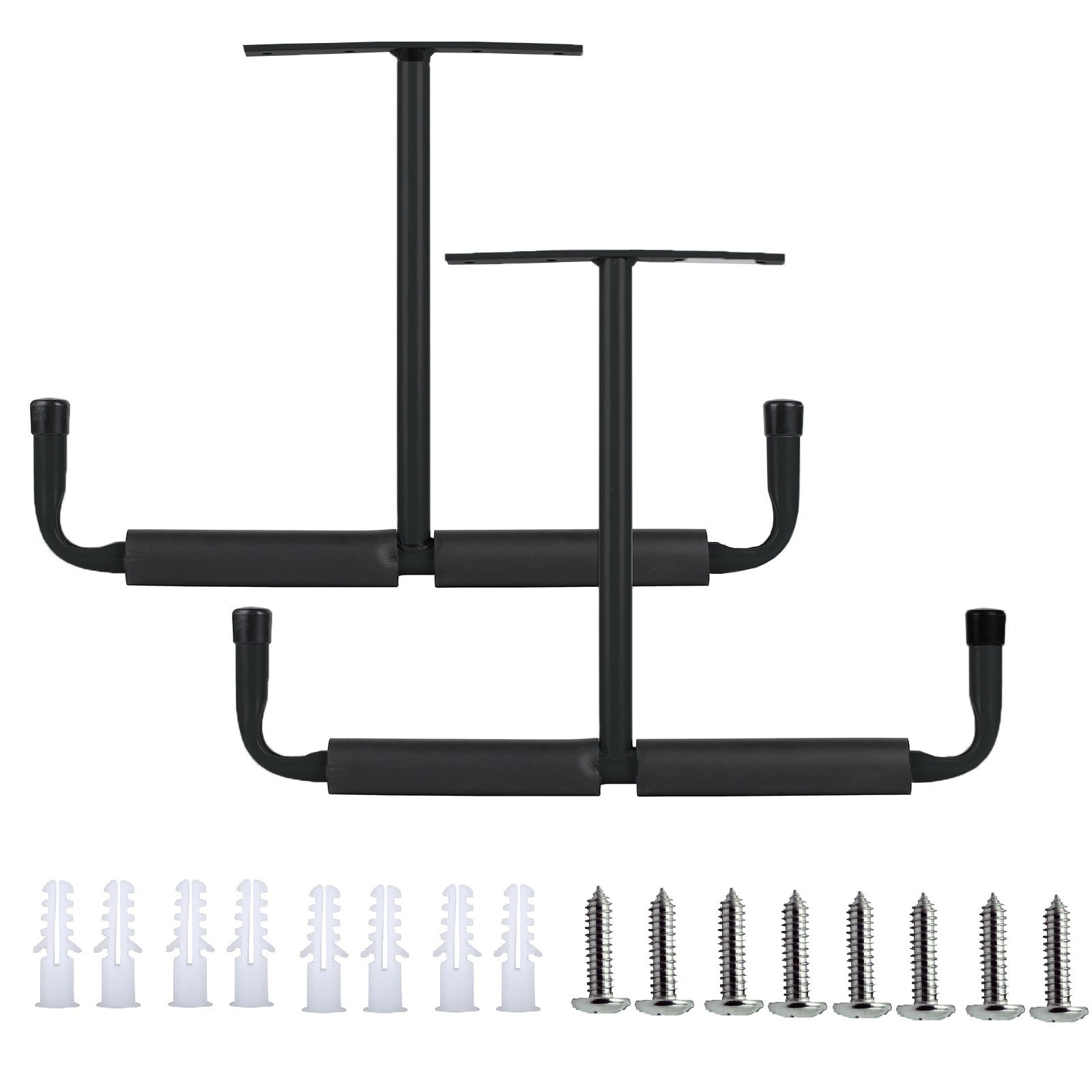 LAJIAOZ 2 Pack Black Heavy Duty Overhead Garage Storage Rack Utility