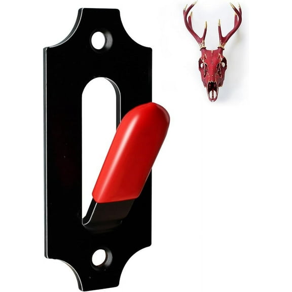 LAJIAOZ European Mount Skull Hangers with Free Silicone Protector Deer Skull Mount Hanger for Indoor Outdoor Deco, Hanging Antelope, Cattle, Coyote and Small Game Animals(1Pcs, Red)