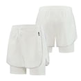 thumbnail image 1 of LAJPXKHY 2 in 1 Workout Shorts for Women High Waist Drawstring Lightweight Quick Dry Running Gym Yoga Shorts with Pockets, 1 of 5