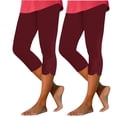 thumbnail image 1 of LAJPXKHY 2pc Capri Leggings for Women Elastic Waisted Stretch Slim Fitted Comfy Bottom Workout Yoga Gym Capris Pant, 1 of 5