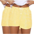thumbnail image 1 of LAJPXKHY 2pc Shorts for Women Elastic Waisted Summer Casual Loose Lightweight Thin Loungewear Plaid Shorts, 1 of 5