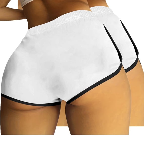 LAJPXKHY 2pc Shorts for Women Elastic Waisted Summer Lightweight Casual Workout Running Gym Yoga Shorts