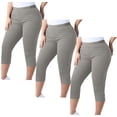 thumbnail image 1 of LAJPXKHY 3pc Plus Size Capri Leggings for Women Elastic Waist Slim Fitted Athletic Gym Yoga Pants Bottom Pajama Capris, 1 of 6