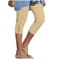 thumbnail image 1 of LAJPXKHY Capri Leggings for Women Elastic Waist Yoga Pants Lace Patchwork Stretch Slim Fitted Bottom Pajama Capris Pant, 1 of 6