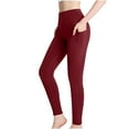 thumbnail image 1 of LAJPXKHY Fleece Lined Leggings Women Stretch Slim Fitting Comfy Thick Warm Fitness Running Yoga Athletic Pants with Pockets, 1 of 7
