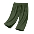 thumbnail image 1 of LAJPXKHY Plus Size Capris for Women Lightweight Quick Dry Running Trackpants Elastic Drawstring Waist Thin Workout Pant with Zipper Pockets, 1 of 4