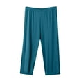 thumbnail image 1 of LAJPXKHY Plus Size Capris for Women Summer Lightweight Thin Comfy Pajama Pants Elastic Waist Wide Leg Sleepwear Cropped Pant, 1 of 5