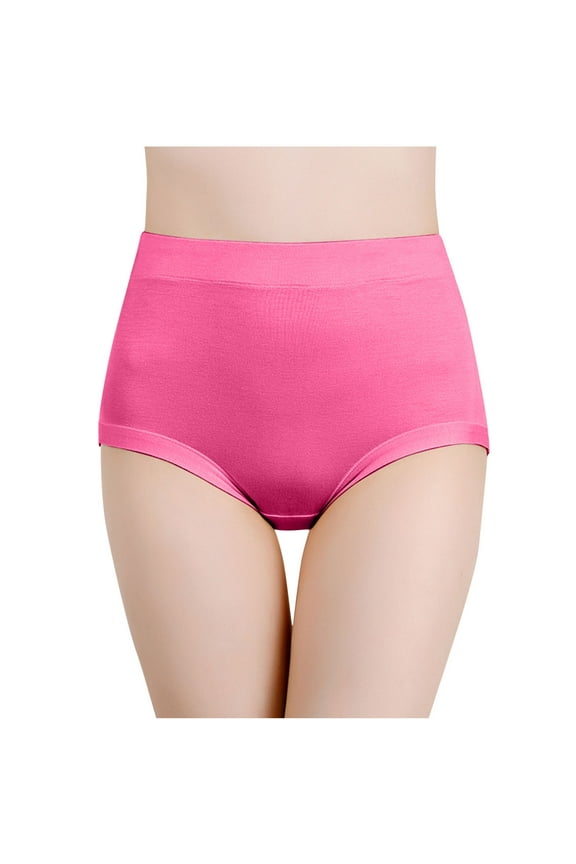 Plus Size Panties for Women Stretchy High Waisted No Show Underwear Seamless Full Coverage Briefs