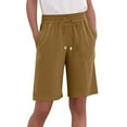 thumbnail image 1 of LAJPXKHY Plus Size Shorts for Women Summer Knee Length Wide Leg Drawstring Elastic Waist Lightweight Casual Bermuda Shorts with Pockets, 1 of 5