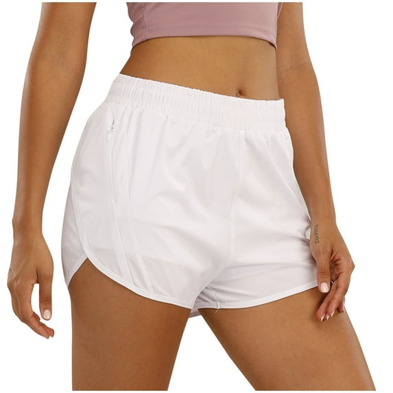 LAJPXKHY Running Shorts for Women Elastic Waisted Wide Leg Lightweight Casual Outdoor Workout Athletic Shorts with Zipper Pockets