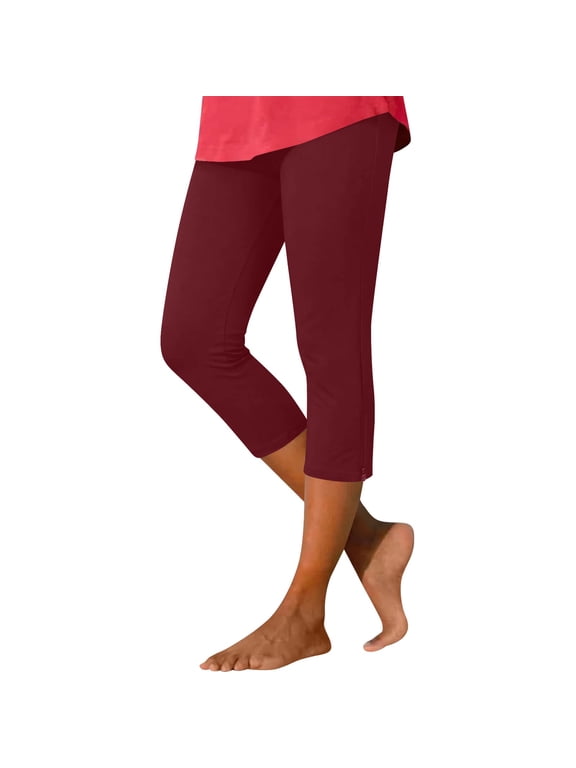 Womens Capri Leggings Elastic High Waist Hem Zipper Side Split Workout Gym Yoga Pants Comfy Bottom Legging Capris
