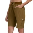 thumbnail image 1 of LAJPXKHY Womens Cargo Shorts Summer Lightweight Hiking Workout Knee Length Pants Drawstring High Waist Straight Leg Shorts with Pockets, 1 of 7