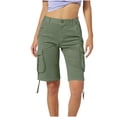 thumbnail image 1 of LAJPXKHY Womens Cargo Shorts Zipper Button Waist Straight Leg Knee Length Pants Summer Casual Outdoor Hiking Shorts with Multi Pockets, 1 of 7