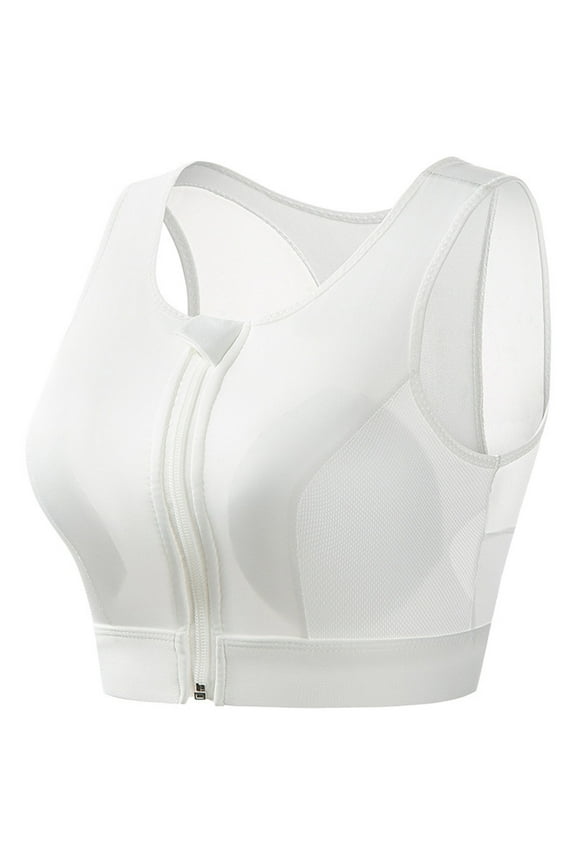 Womens Sports Bras Front Closure Zipper High Support Workout Bras Yoga Running Gym Underwear