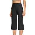 thumbnail image 1 of LAJPXKHY Womens Summer Capri Pants Button Elastic High Waisted Straight Leg Work Pant Causal Workout Gym Yoga Capris with Pockets, 1 of 7