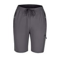 thumbnail image 1 of LAJPXKHY Womens Workout Shorts Elastic Drawstring Waisted Straight Leg Quick Drying Outdoor Athletic Running Shorts with Zipper Pockets, 1 of 6