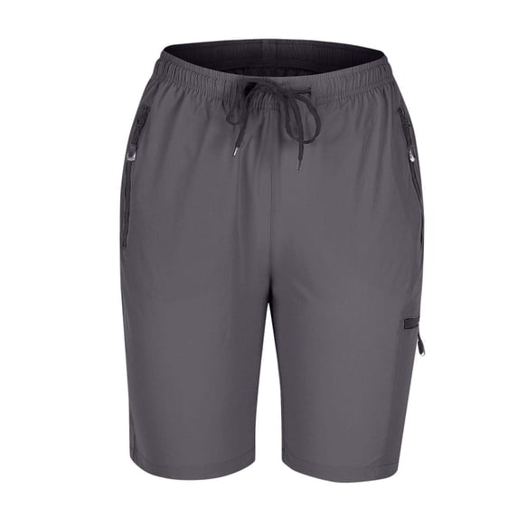 LAJPXKHY Womens Workout Shorts Elastic Drawstring Waisted Straight Leg Quick Drying Outdoor Athletic Running Shorts with Zipper Pockets