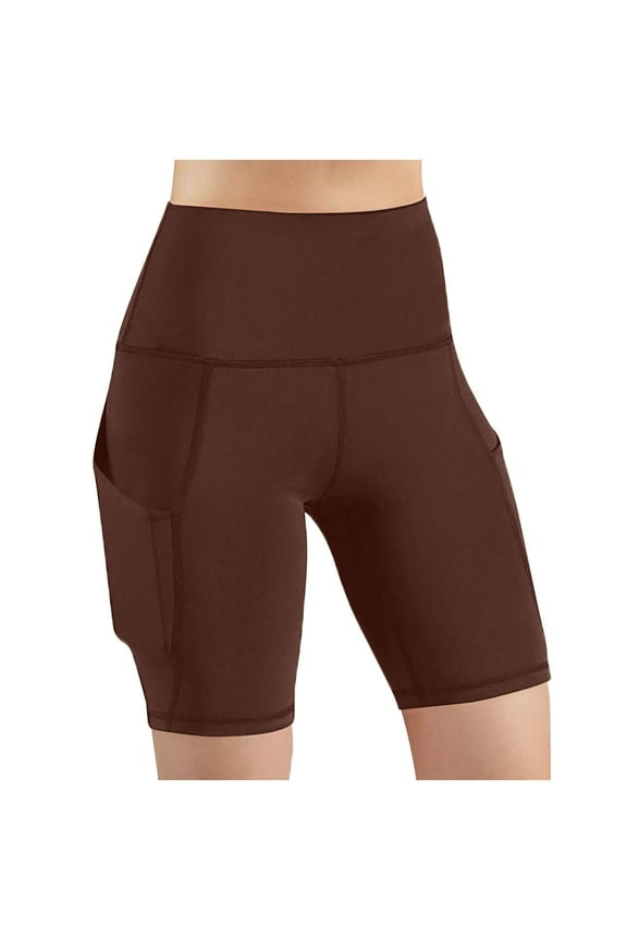 Womens Yoga Shorts with Pockets Summer Butt Lifting Elastic High Waisted Biker Shorts Gym Workout Athletic Short Leggings