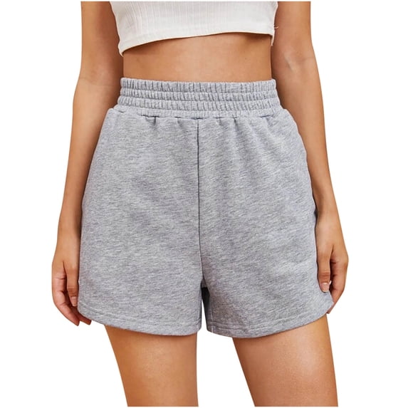 LAJPXKHY Workout Shorts for Women Elastic Waist Wide Leg Casual Loose Summer Athletic Running Shorts with Pockets