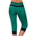thumbnail image 1 of LAJPXKHY Yoga Capri Pants for Women Summer Color Block Drawstring Elastic Waist Casual Bottom Workout Running Gym Capris with Pockets, 1 of 4