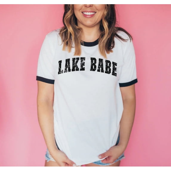 LAKE BABE Graphic Ringer Tee