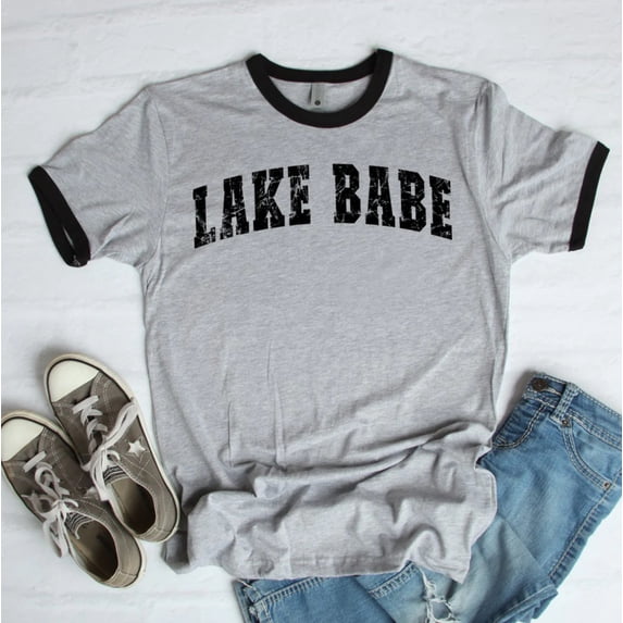 LAKE BABE Graphic Ringer Tee
