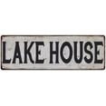 thumbnail image 1 of LAKE HOUSE Vintage Look Rustic 6x18 Metal Sign Chic Retro 206180035081, 1 of 1