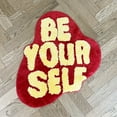 thumbnail image 1 of LAKEA Be Your Self Shape Tufted Rug Room Anti-Slip Trippy Bedroom Handmade Flocking Rug Carpet Living Room Entrance Rug Home Decor, 1 of 15