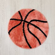 LAKEA Brown Basketball Hand Tufted Area Rug, Soft Plush Non-Slip Water-Absorbent Decor Rug for Bathroom, Bedroom, Kitchen & Toilet