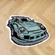 Lakea Sports Car Shaped Tufted Rug, Soft Non-Slip Decor Floor Mat for Bedroom & Gaming Room Automotive Home Decor