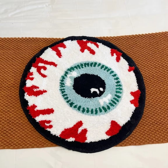 LAKEA Eyeball Tufted Rug, Spooky Eye Shaped Soft Plush Non-Slip Floor Mat for Bedroom, Halloween Decor, Game Room & Home