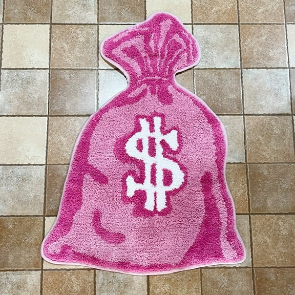 LAKEA Wallet Shape Tufted Rug Pink Gril Room Anti-Slip Trippy Bedroom Handmade Flocking Rug Carpet Living Room Entrance Rug Home Decor
