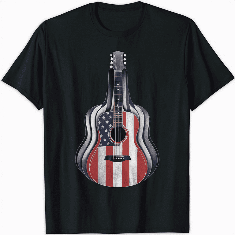 Vintage Guitar Shirt - American Us Flag Shirt Vintage Guitar Shirt - American Us Flag Shirt