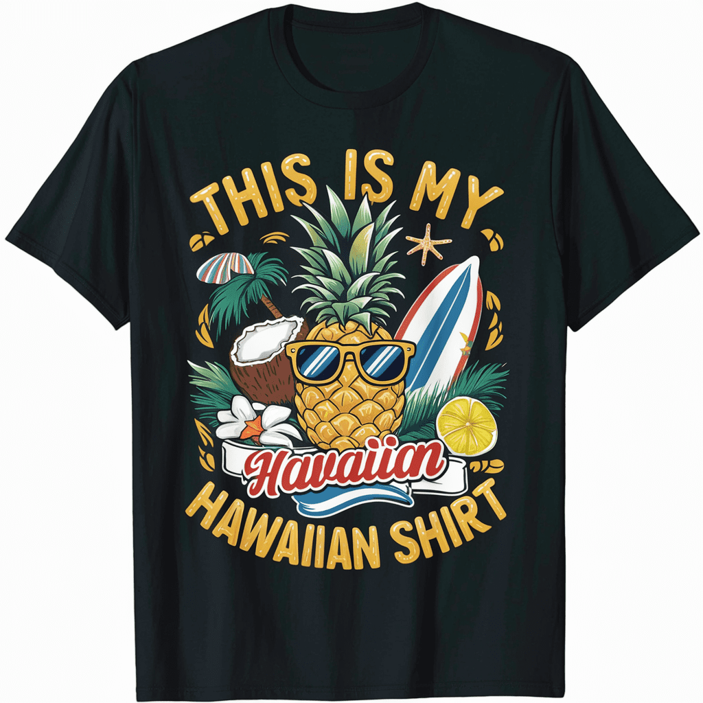 Hawaiian Pineapple T-Shirt Funny Aloha Beach Tropical Tee Hawaiian Pineapple T-Shirt Funny Aloha Beach Tropical Tee