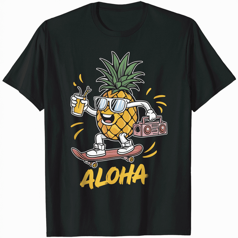 Cool Colorful Pineapple Hawaiian Aloha T-Shirt Cool Colorful Pineapple Hawaiian Aloha T-Shirt