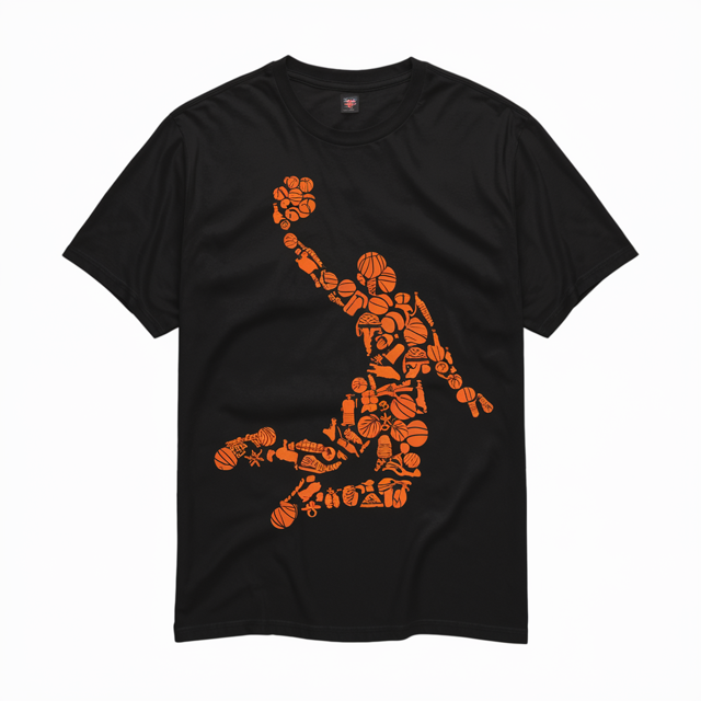 LAKIDAY Basketball Player TShirt Sport Game Lover Tee Black Casual