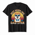 thumbnail image 1 of LAKIDAY Best Dog Dad Ever T Shirt Vintage Dog Graphic Tee Fathers Day Animal Summer Black Top, 1 of 5