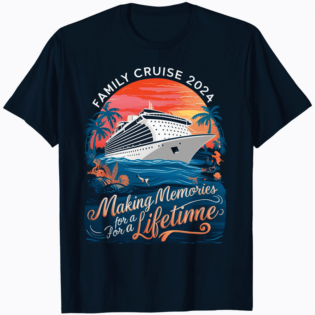 LAKIDAY Family Cruise 2024 Black T Shirt Summer Short Sleeve Matching