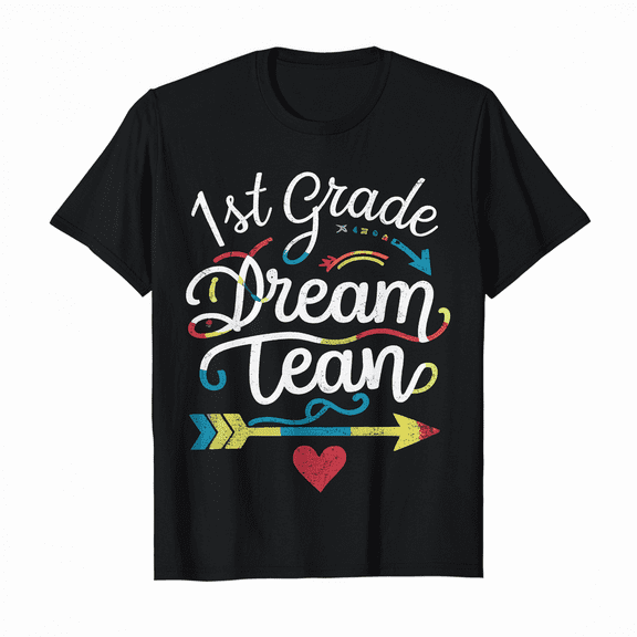 LAKIDAY First Grade Team Teacher Back To School T-Shirt Short Sleeve Summer Casual Tops
