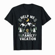 LAKIDAY Help Me I'm on A Family Vacation Camping T Shirt Short Sleeve Camp Lover Tee Adventure Cute Hiking Casual Top