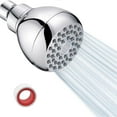 thumbnail image 1 of LAKIDAY High Pressure Shower Head 3 Inches Showerhead Chrome with Adjustable Swivel Brass Ball Joint Best Pressure Boosting, Wall Mount, Fixed, Bathroom Showerhead for Low Flow Showers Anti-Clog Leak, 1 of 5