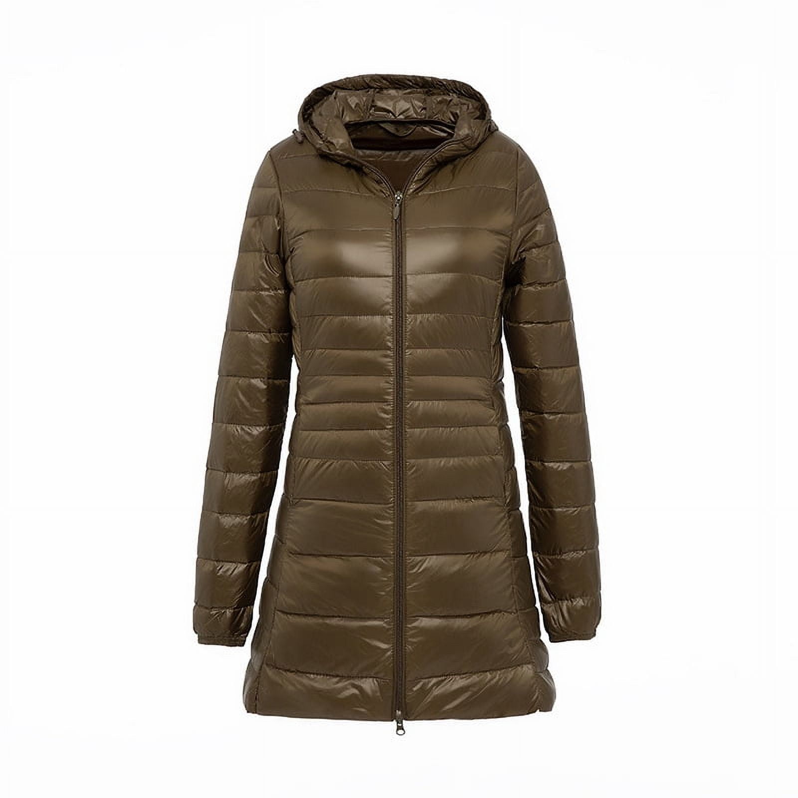 LAKIDAY Lightweight Thin Down Jacket Women Hooded Plus Size Women'S
