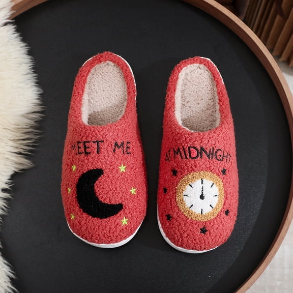 LAKIDAY Meet Me at Midnight Merch Soft Plush Slippers Warm and Cozy Home Slippers Women's and Men's One Foot Stirrup Indoor and Outdoor Slippers
