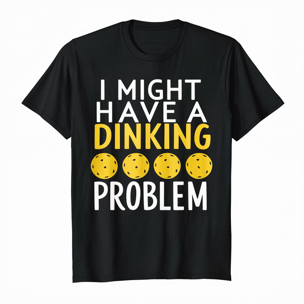 LAKIDAY Pickleball T Shirt Funny Pickleball Slogan Gift Tee Crew Neck