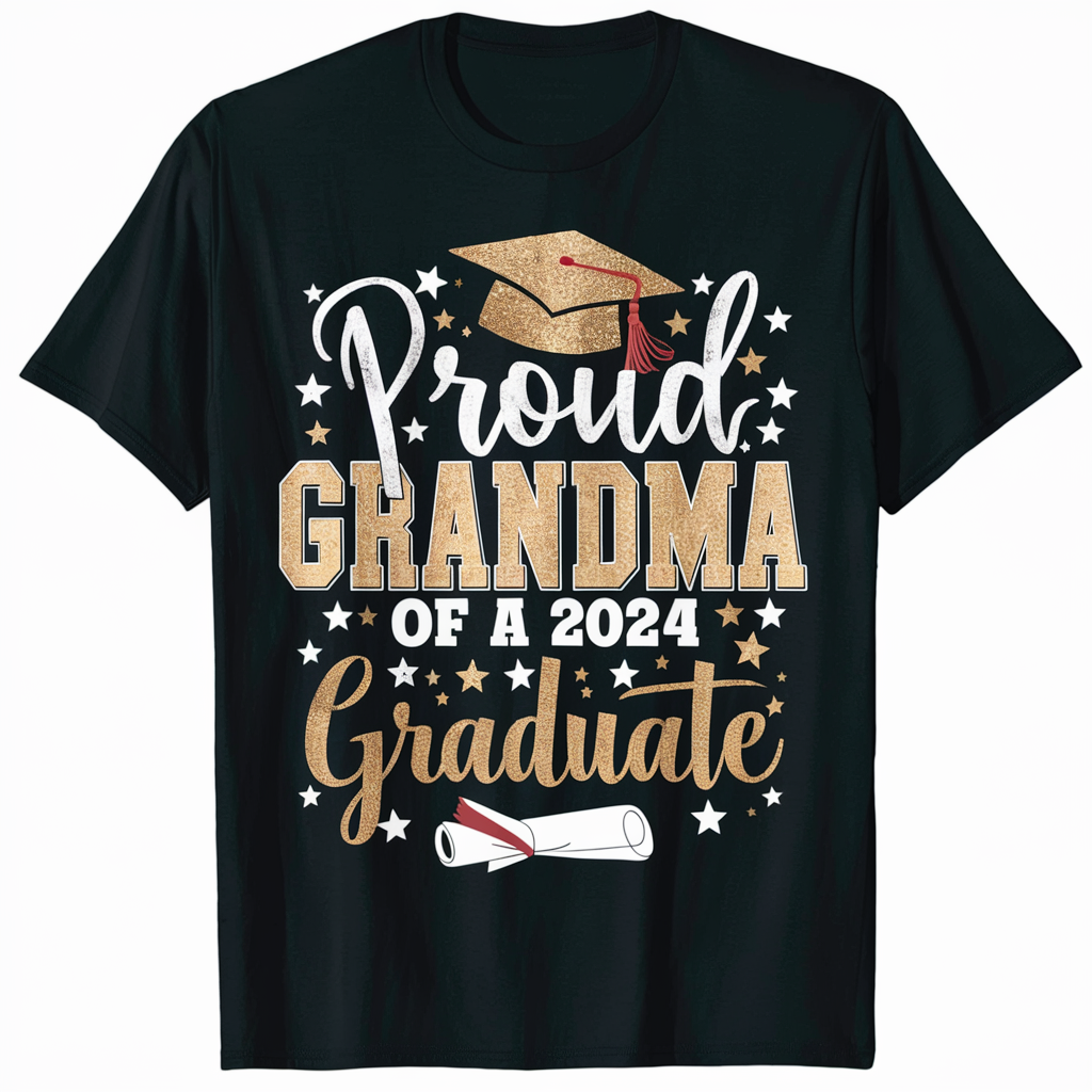 LAKIDAY Proud Grandma Of A 2024 Graduate T Shirt College Graduation ...