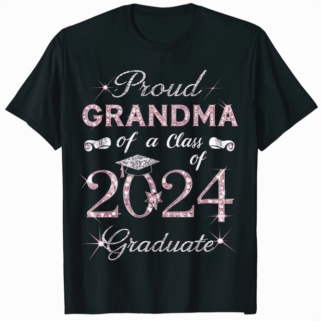 LAKIDAY Proud Grandma Of A 2024 Graduate T Shirt Senior Class 24 ...