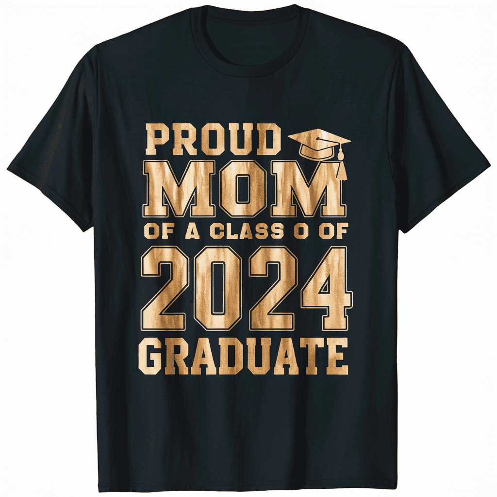 LAKIDAY Proud Mom of A Class of 2024 Graduate T Shirt College ...