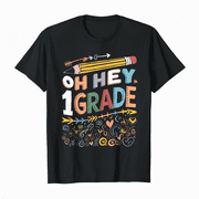 LAKIDAY Teacher Team T Shirt 1st Grade Elementary School Tee Round Neck Black Teaching Top