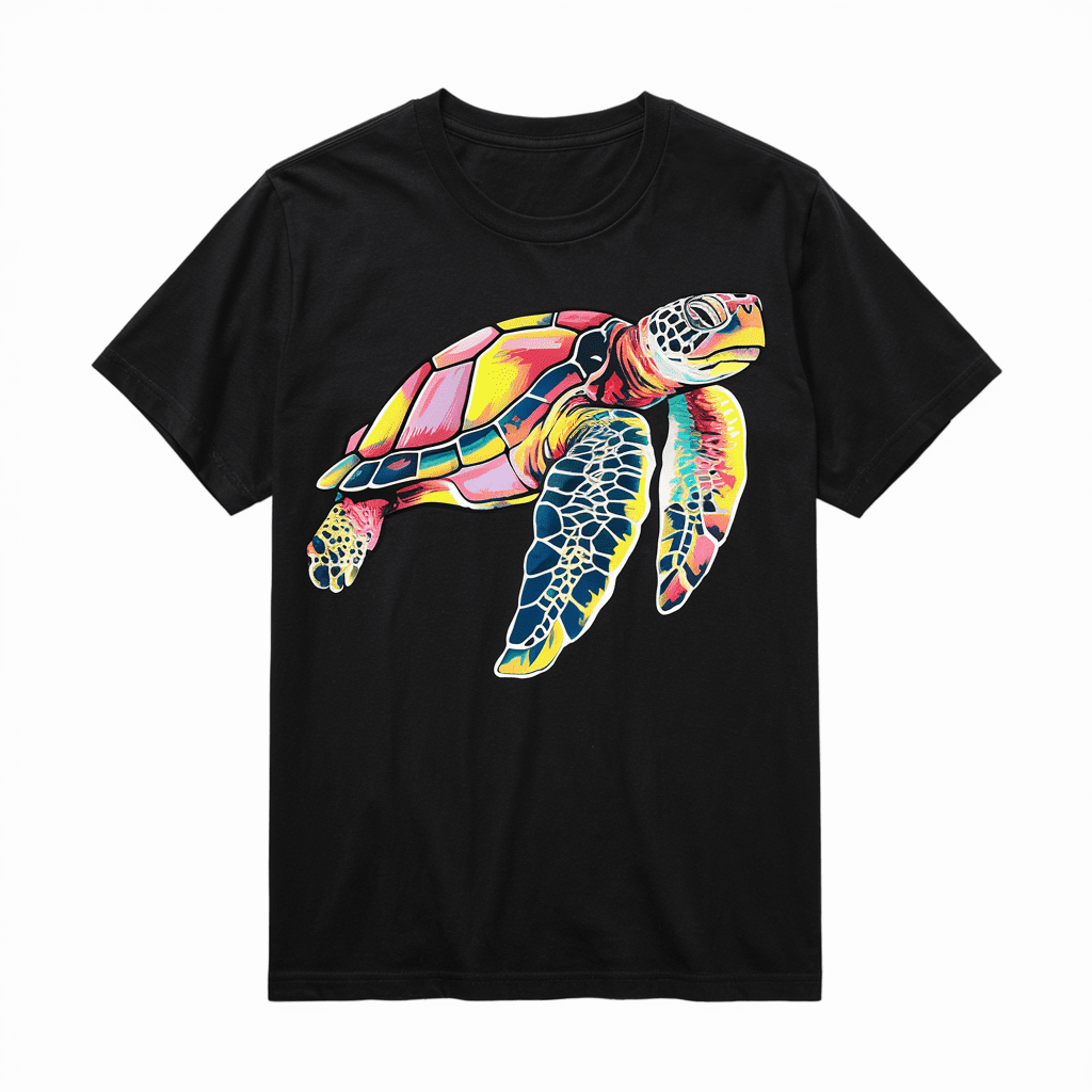 LAKIDAY Watercolor Tortoise T Shirt Colorful Sea Turtle Ocean Life ...