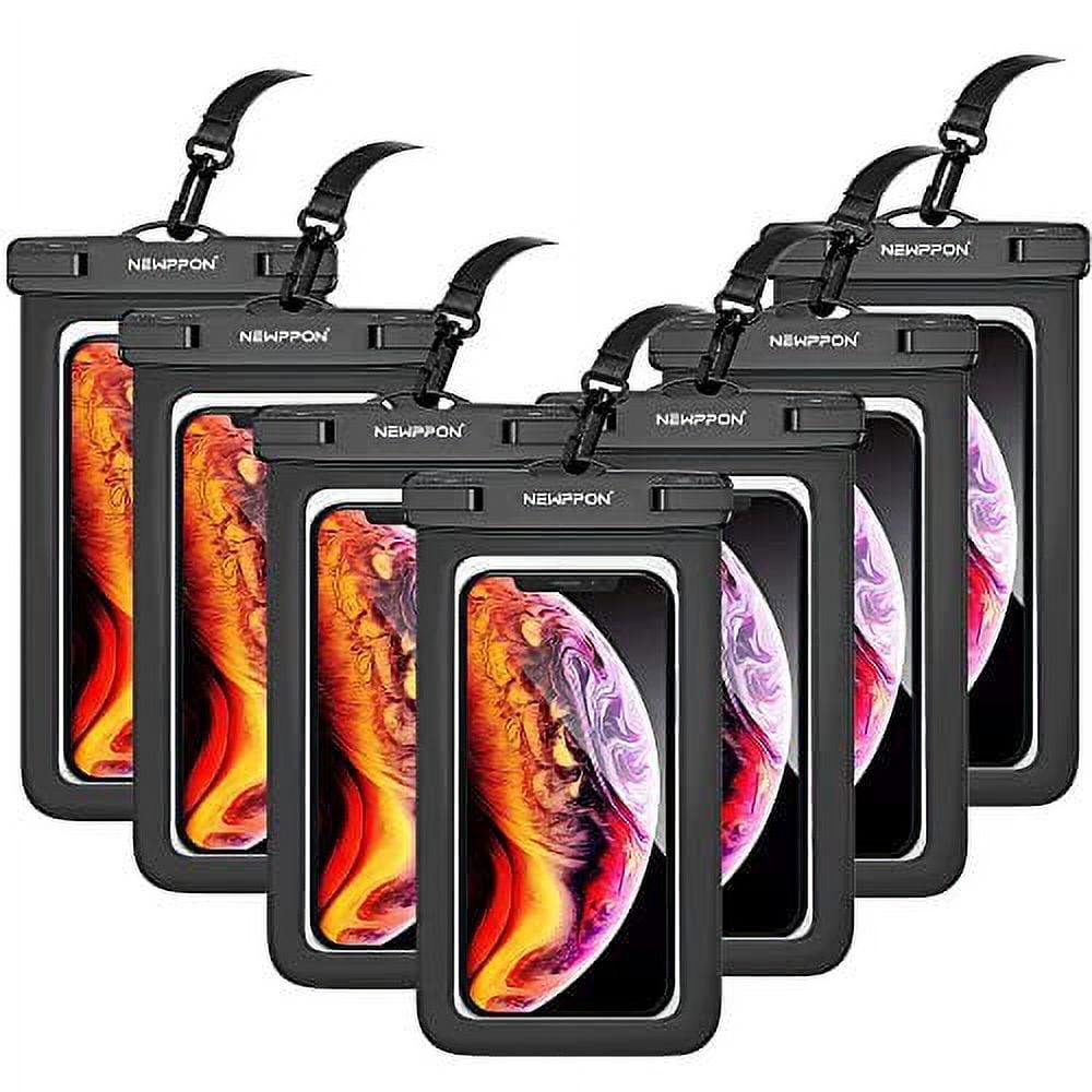 LAKIDAY Waterproof Cell Phone Pouch 5 Pack Universal Water Proof Dry Bag Case with Neck Lanyard